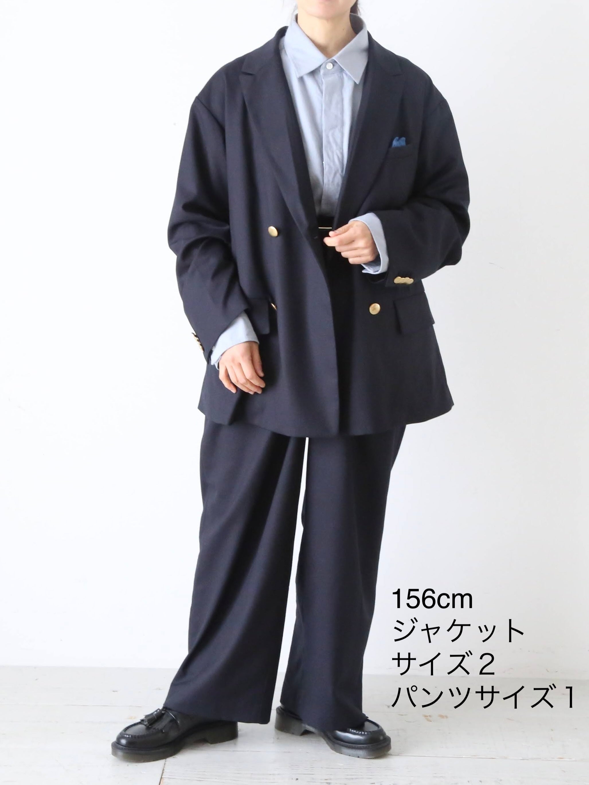 TOUJOURS ダブルブレステッド ジャケット ウールフランネル ピークド 