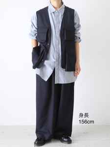TOUJOURS バギーシャツ カシミヤタッチコットン 2色 秋冬 リラックス 