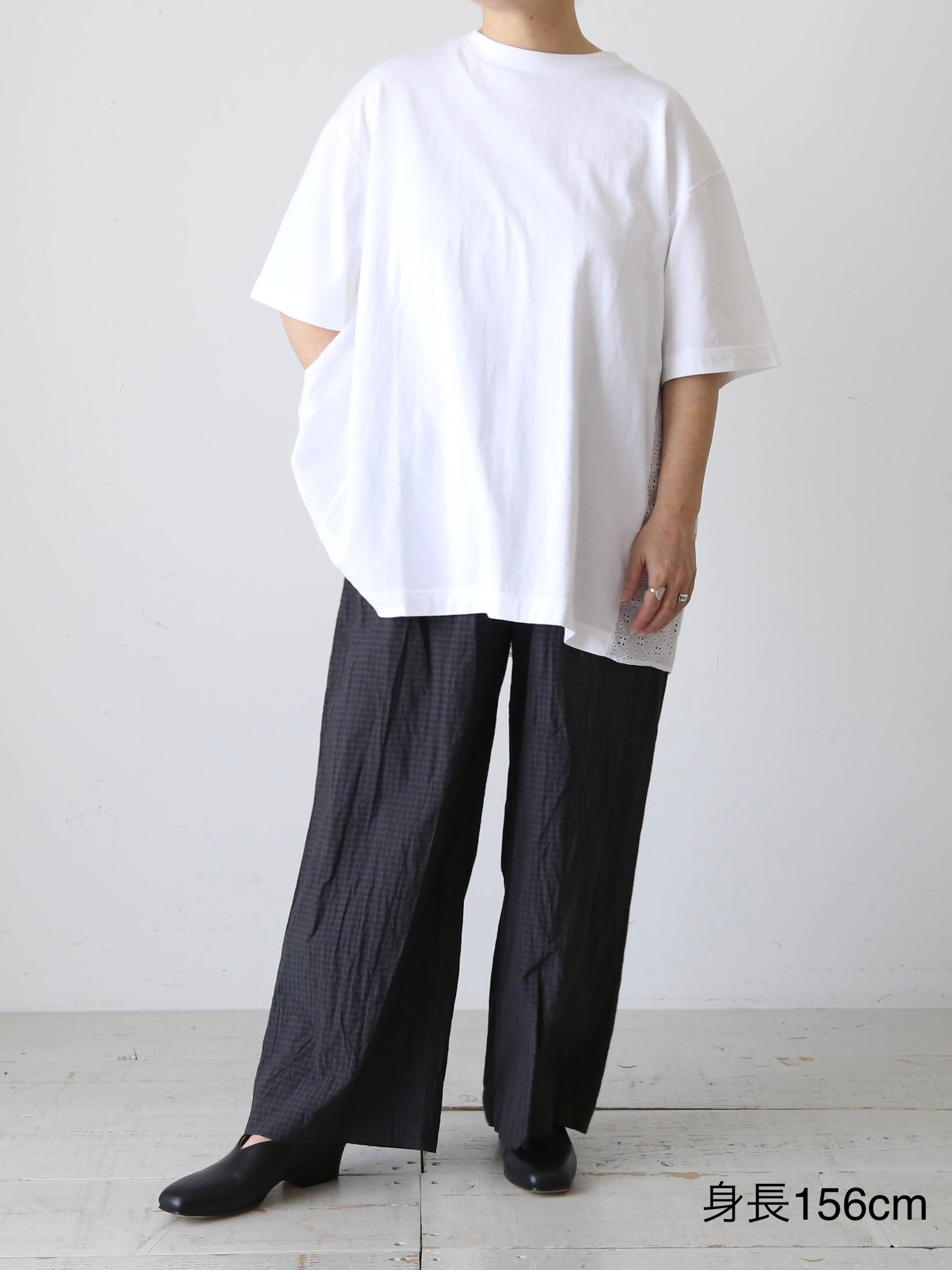 TOUJOURS コンビネーションTシャツ コットンレース ホワイト 長袖 – CREER