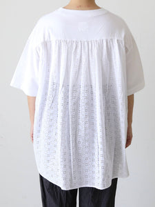 TOUJOURS コンビネーションTシャツ コットンレース ホワイト 長袖 – CREER