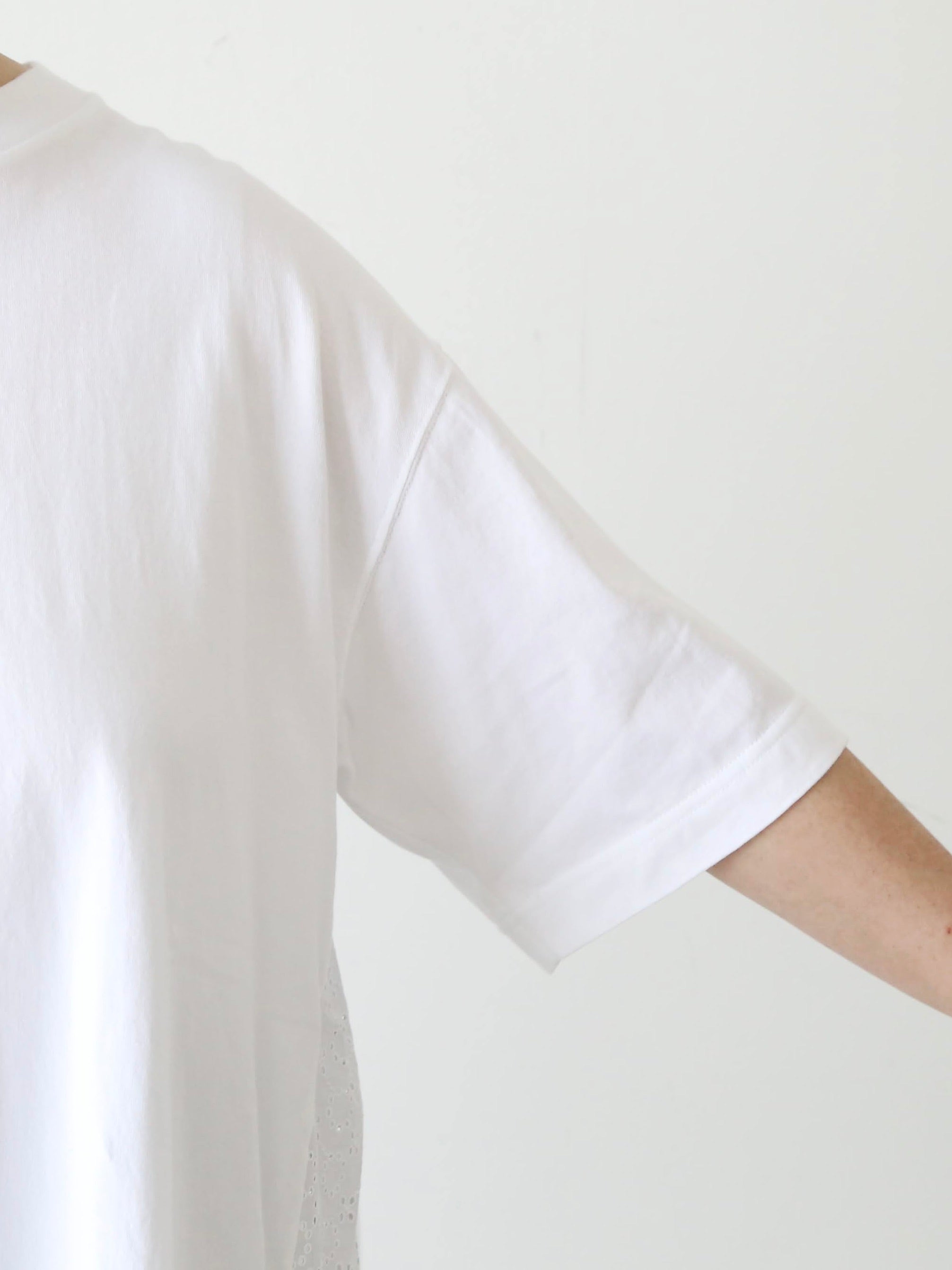 TOUJOURS コンビネーションTシャツ コットンレース ホワイト 長袖 – CREER