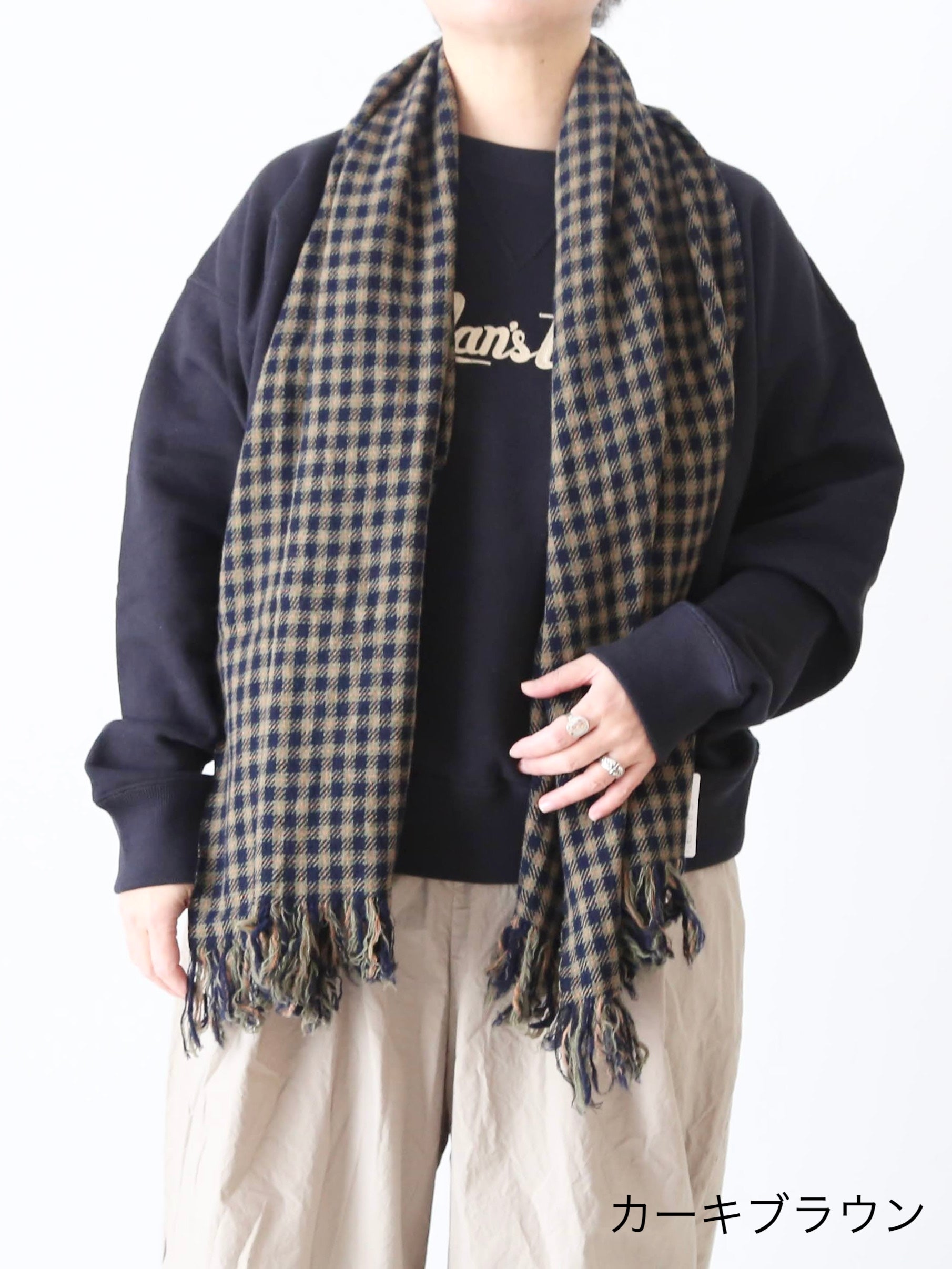 R&D.M.Co- チェックマフラー ウール100% 上質 4色展開 – CREER