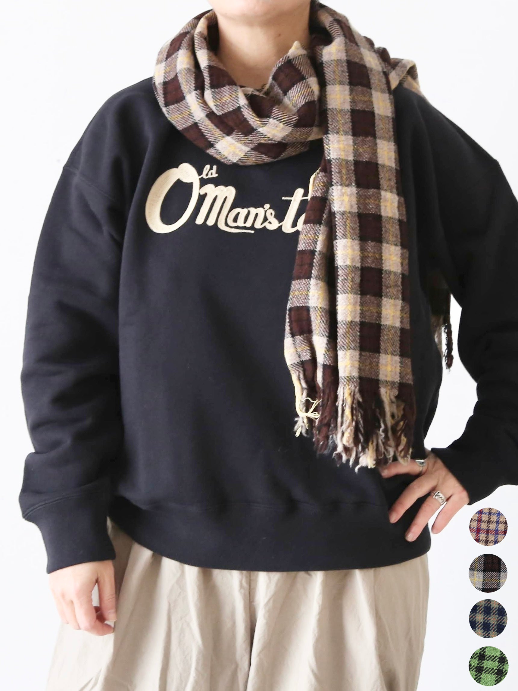 R&D.M.Co- チェックマフラー ウール100% 上質 4色展開 – CREER