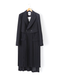 noir kei ninomiya ウールモヘヤ×エステルジョーゼット コート
