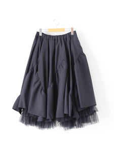 noir kei ninomiya ウールトロ×ナイロンチュール スカート 星柄