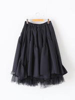 画像をギャラリービューアに読み込む, noir kei ninomiya ウールトロ×ナイロンチュールスカート [3Q-S008-051]
