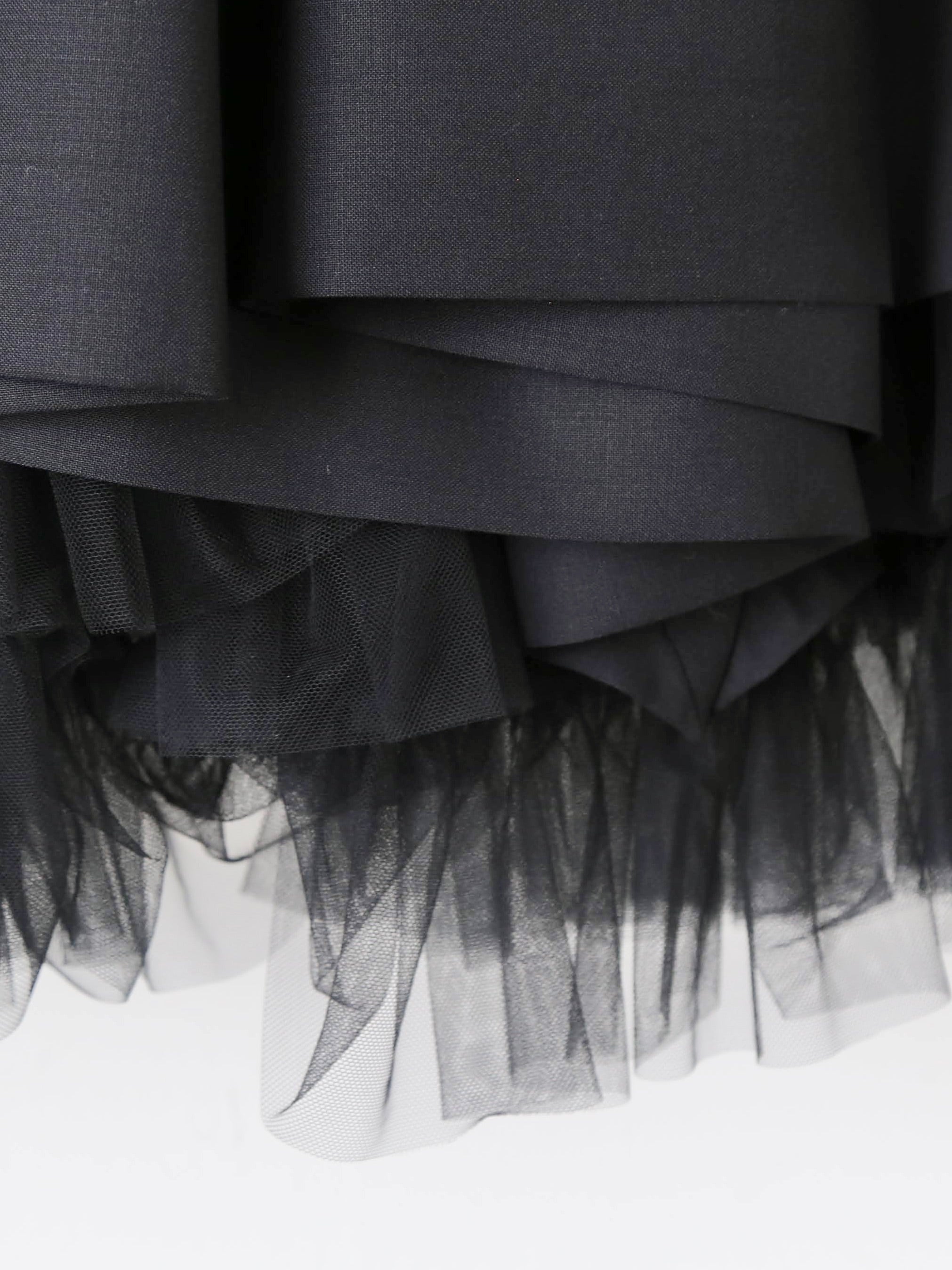noir kei ninomiya ウールトロ×ナイロンチュール スカート 星柄