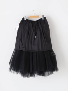 noir kei ninomiya ウールトロ×ナイロンチュールスカート [3Q-S008-051