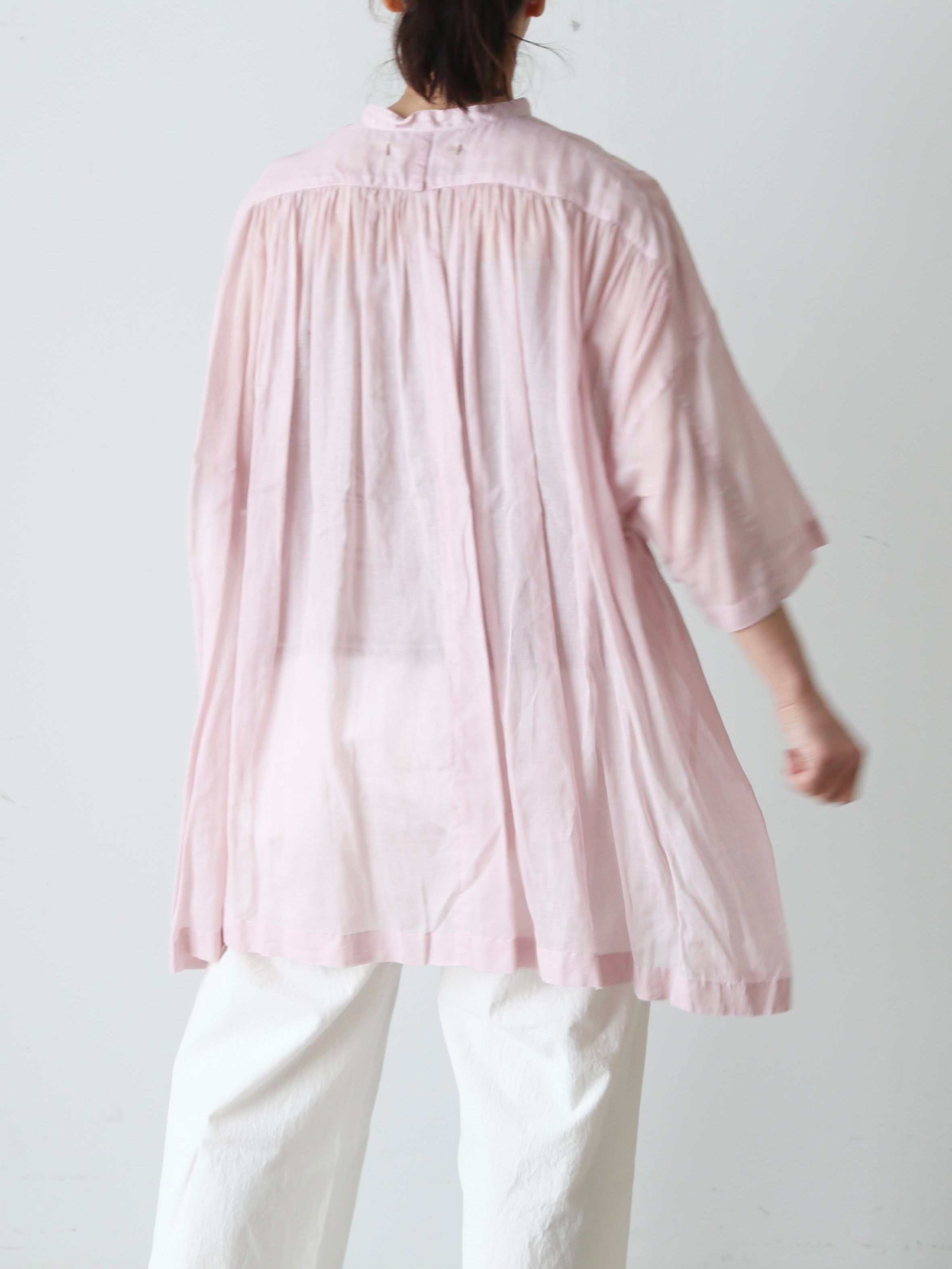 【新品・未使用】♡suzuki takayuki♡t-shirt II♡ピンク suzuki takayuki オーガンジーシャツ コットン100% バックギャザー 3色