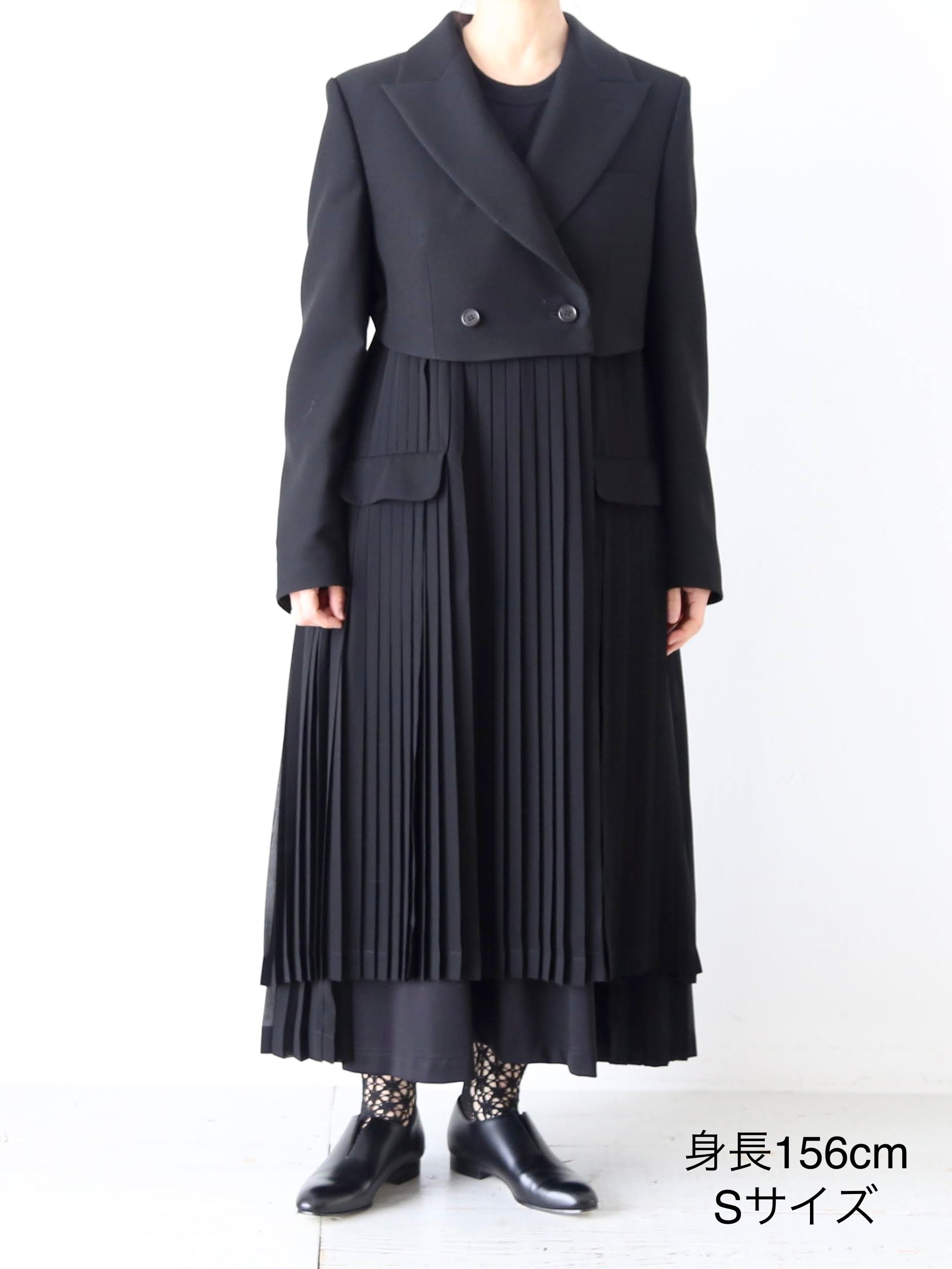 noir kei ninomiya ウールモヘヤ×エステルジョーゼット コート