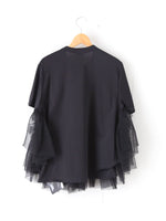 画像をギャラリービューアに読み込む, noir kei ninomiya 綿ポンチ×ナイロンチュールTシャツ [3Q-T004-051]
