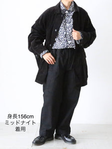 TOUJOURS カバーオール ジャケット コットンベルベット ストレッチ 3色