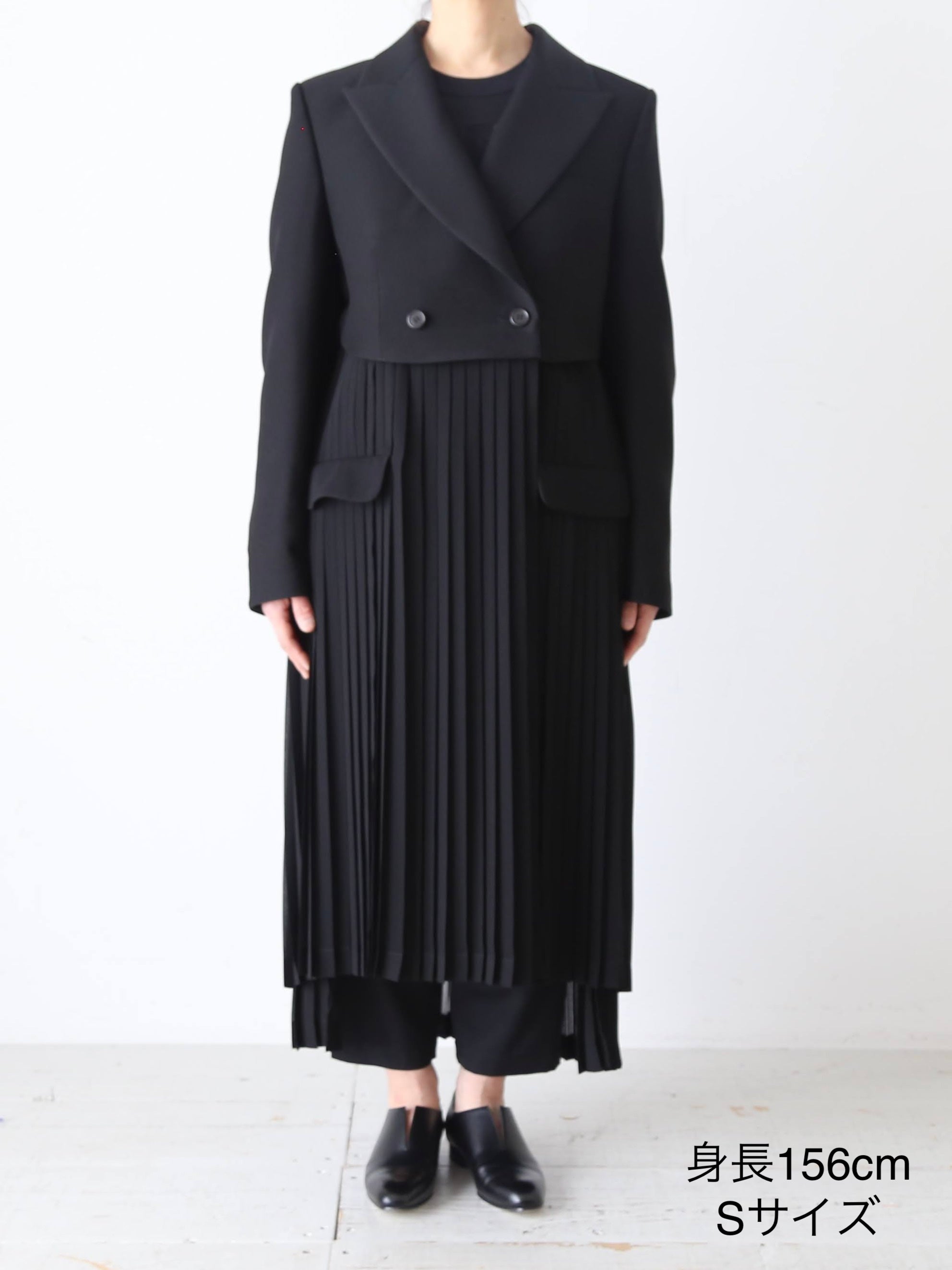 noir kei ninomiya ウールモヘヤ×エステルジョーゼット コート