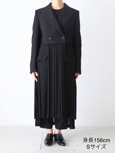noir kei ninomiya ウールモヘヤ×エステルジョーゼット コート