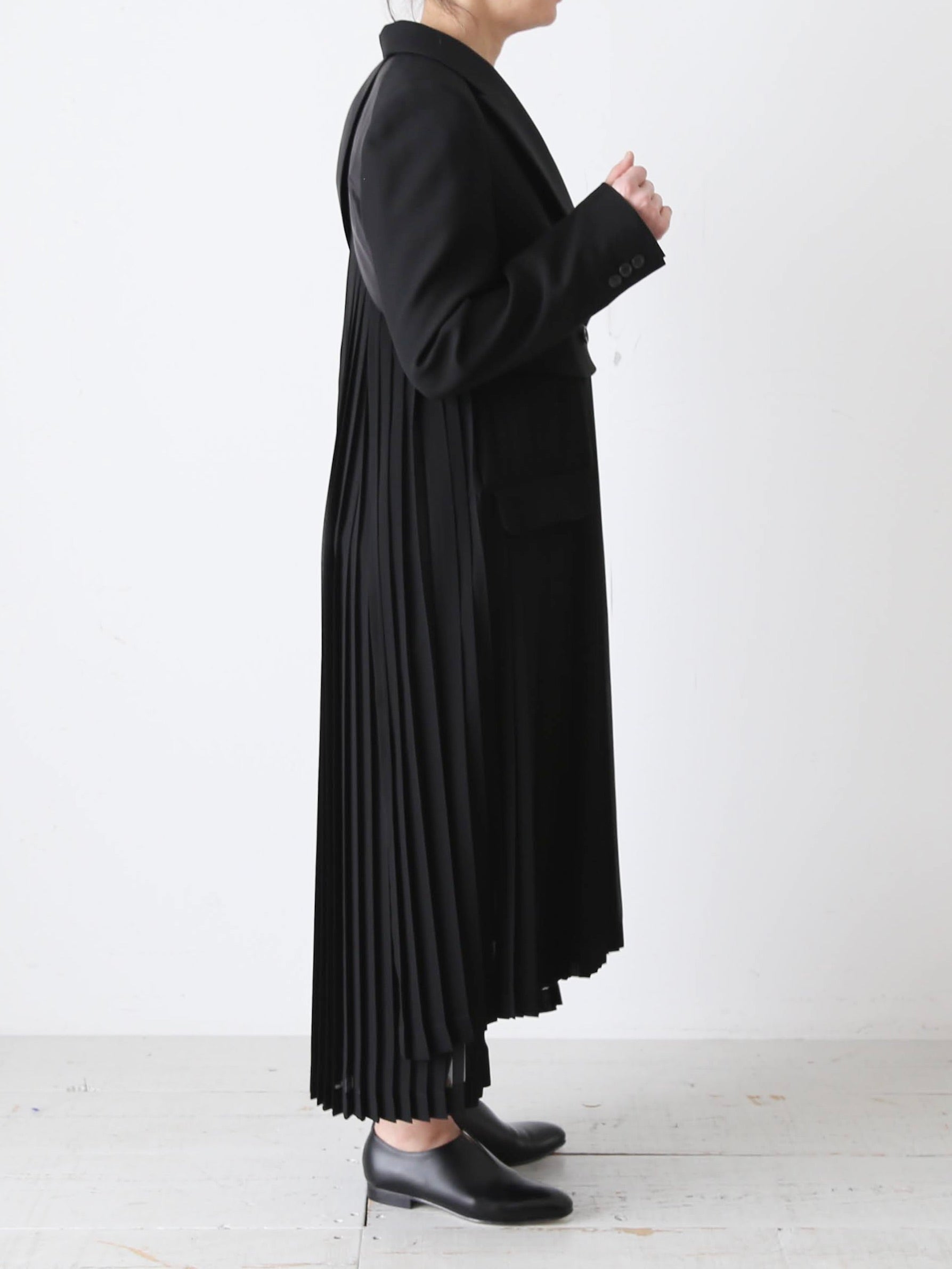 noir kei ninomiya ウールモヘヤ×エステルジョーゼット コート