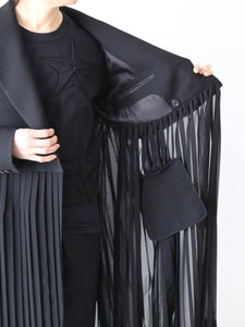 noir kei ninomiya ウールモヘヤ×エステルジョーゼット コート