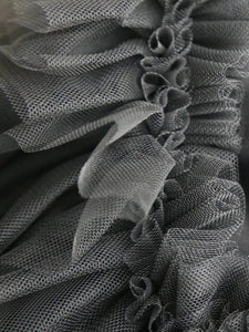 noir kei ninomiya 綿ポンチ×ナイロンチュールTシャツ [3Q-T004-051