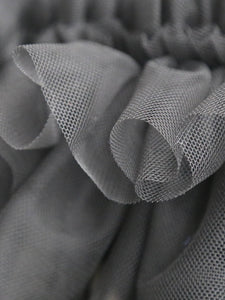 noir kei ninomiya 綿ポンチ×ナイロンチュールTシャツ [3Q-T004-051