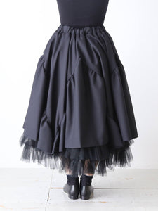 noir kei ninomiya ウールトロ×ナイロンチュール スカート 星柄