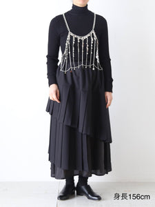 noir kei ninomiya ウールエステルギャバジンスカート [3Q-S009-051