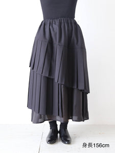 noir kei ninomiya ウール エステル ギャバジン スカート 螺旋プリーツ