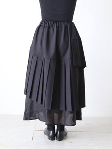 noir kei ninomiya ウールエステルギャバジンスカート [3Q-S009-051