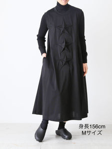 noir kei ninomiya 綿ポンチ Aラインドレス コットン100% 3Dスター – CREER