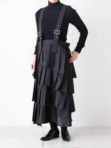 美品 希少 Y's 23SS バルーン 変形 ウールギャバ ロングスカート noir kei ninomiya ウール エステル ギャバジン ジャンパースカート