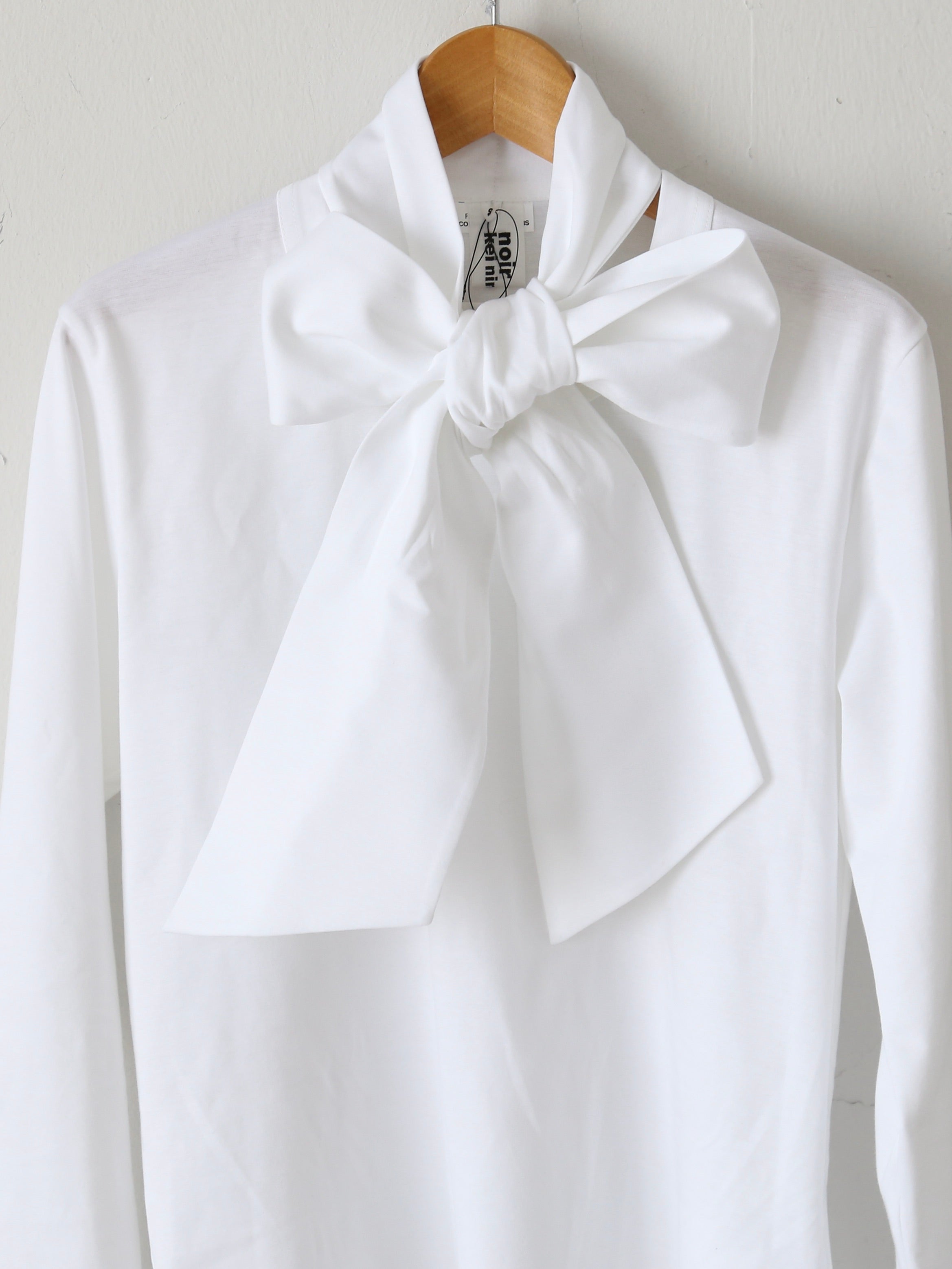 noir kei ninomiya 綿ポンチリボン長袖Tシャツ [3N-T003-051 