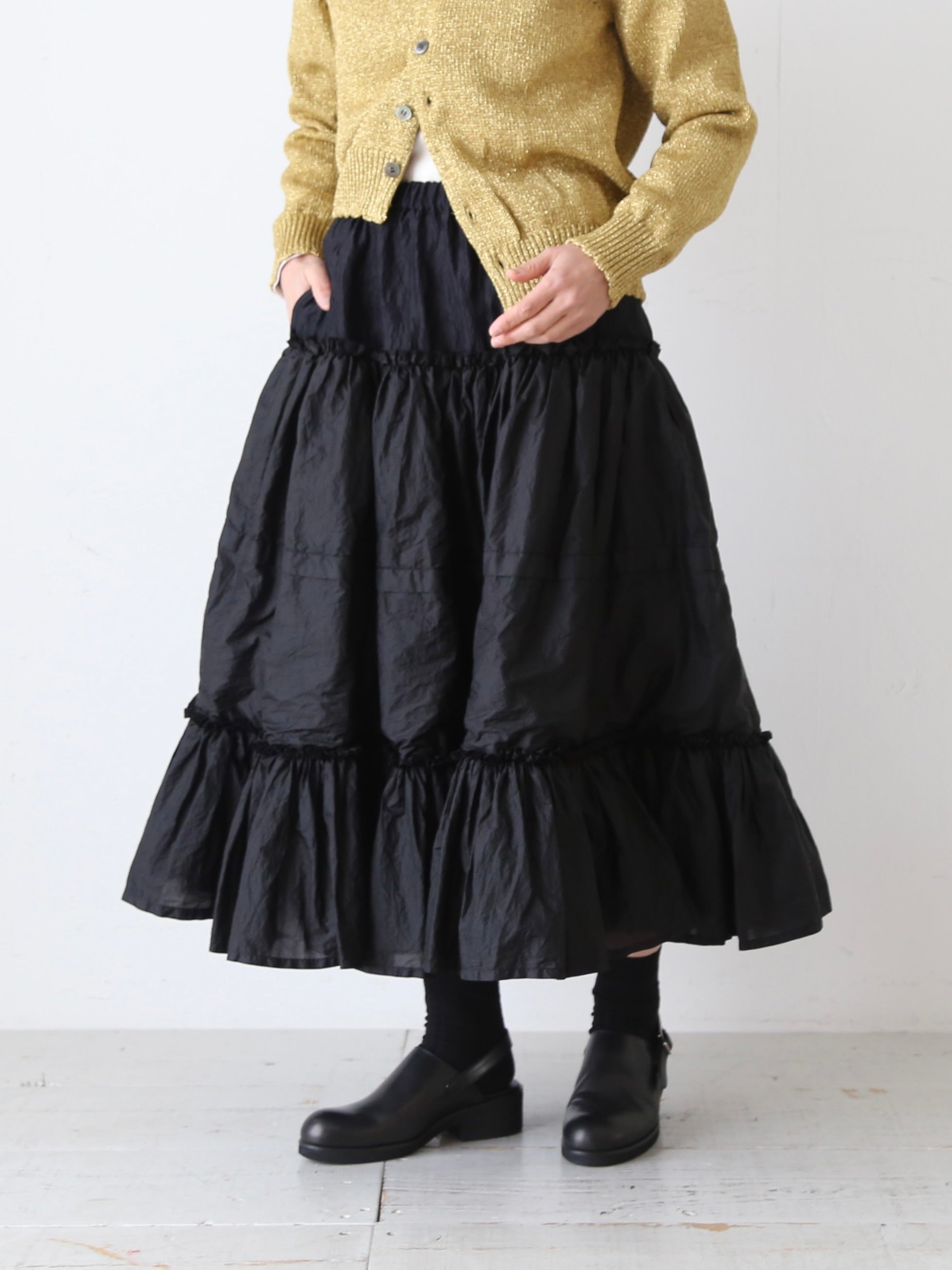 tao ナイロンタフタ×レーヨンナイロンツイル製品染スカート [TQ-S006