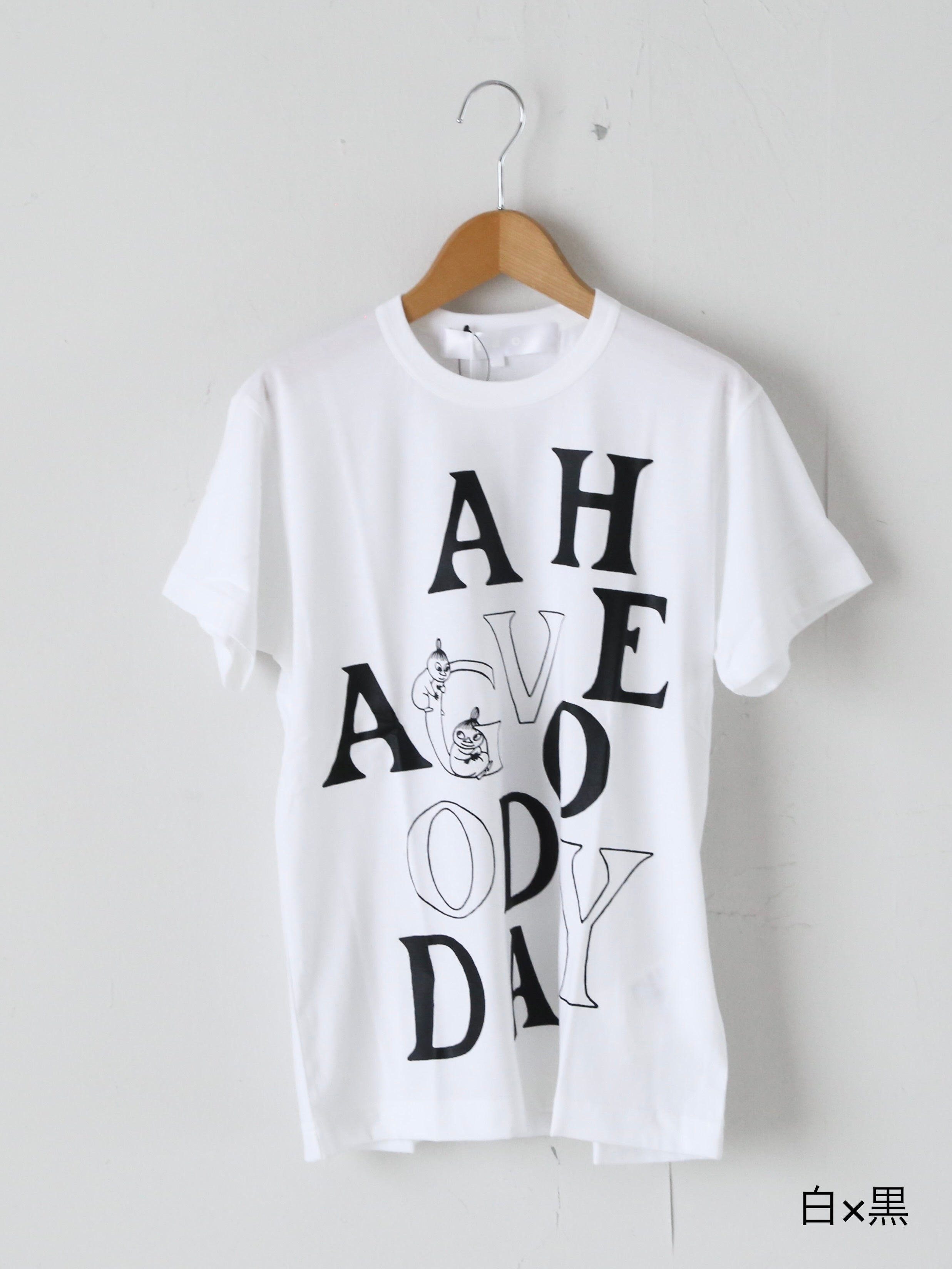 tao タオ コム デ ギャルソン 綿天竺プリントTシャツ HAVE A GOODDAY