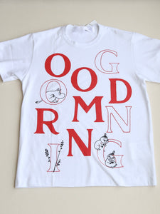tao タオ コム デ ギャルソン 綿天竺プリントTシャツ GOOD MORNING