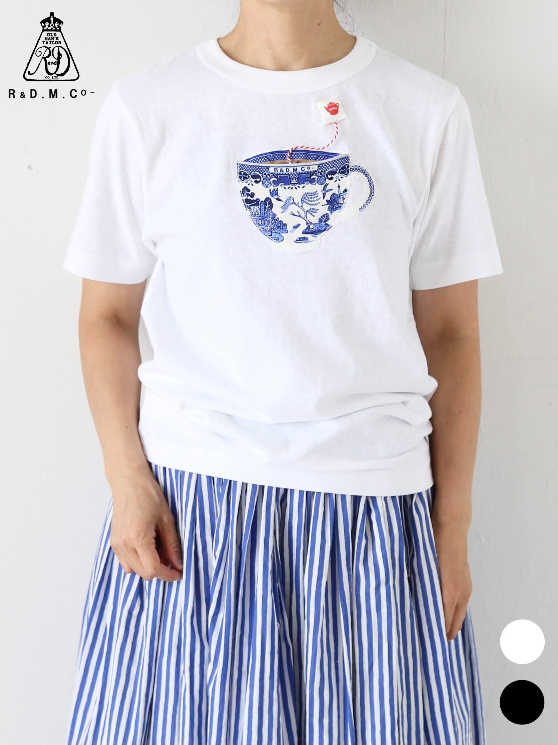 R&D.M.Co- ブルーウィロー メンズ ミルクティーTシャツ [8265]｜CREER