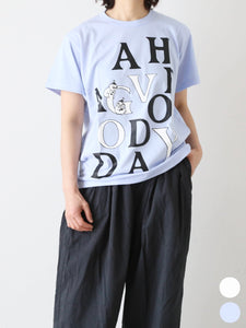 tao タオ コム デ ギャルソン 綿天竺プリントTシャツ HAVE A GOODDAY