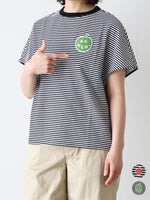 画像をギャラリービューアに読み込む, R&amp;D.M.Co- ガーゼボーダードロップTシャツ [8038]
