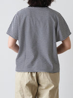 画像をギャラリービューアに読み込む, R&amp;D.M.Co- ガーゼボーダードロップTシャツ [8038]
