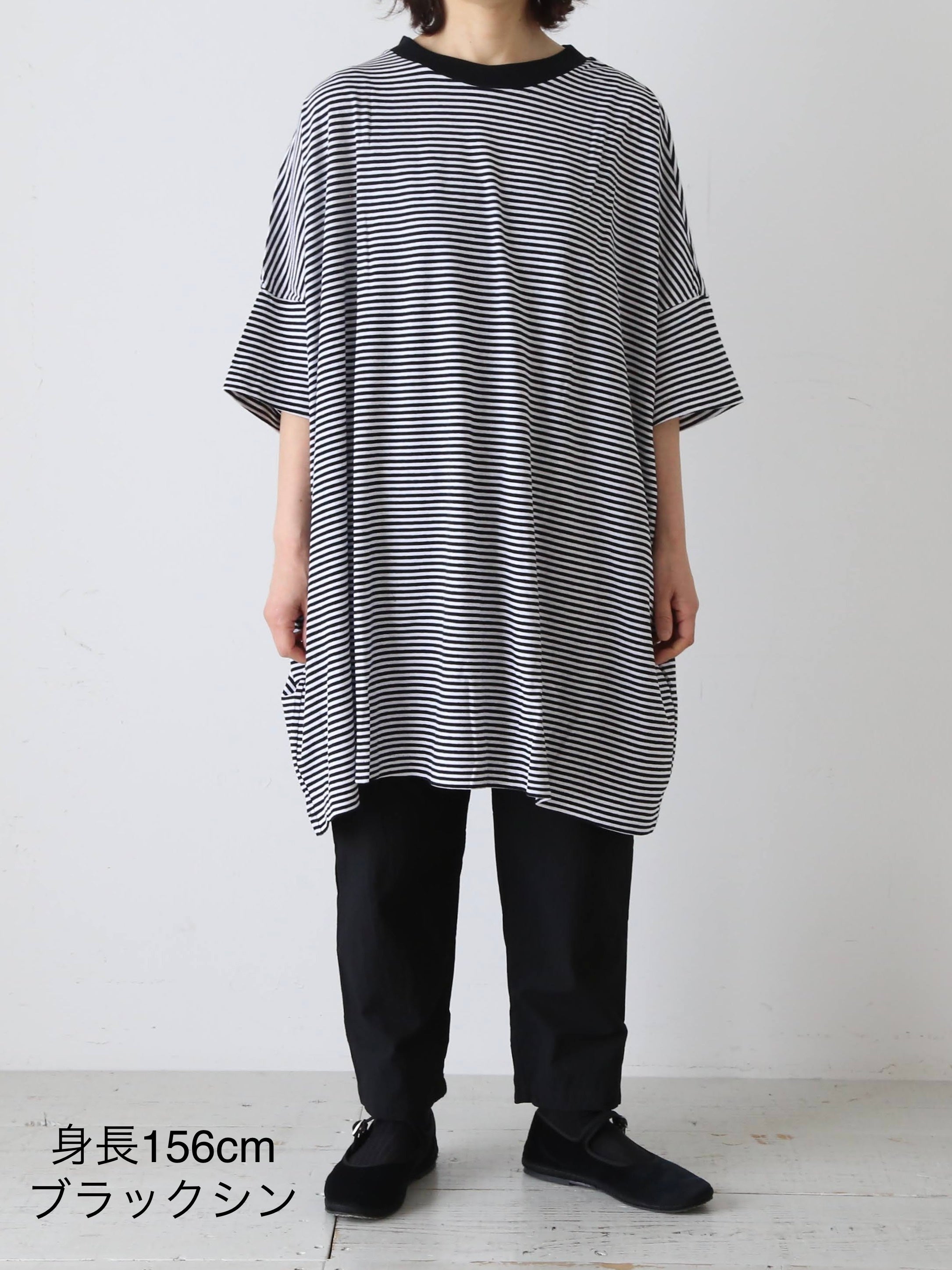 R&D.M.Co-ガーゼボーダーオーバーサイズハーフスリーブTシャツ R&D.M.Co- ガーゼボーダーオーバーサイズハーフスリーブTシャツ