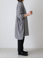 画像をギャラリービューアに読み込む, R&amp;D.M.Co- ガーゼボーダーオーバーサイズハーフスリーブTシャツ [8039]
