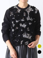 画像をギャラリービューアに読み込む, tao  エステルチュール×綿天竺 刺繍Tシャツ [TP-T008-051]
