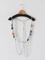 画像をギャラリービューアに読み込む, noir kei ninomiya ビーズ×チェーンハーネス [3P-V019-051]
