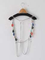 画像をギャラリービューアに読み込む, noir kei ninomiya ビーズ×チェーンハーネス [3P-V019-051]
