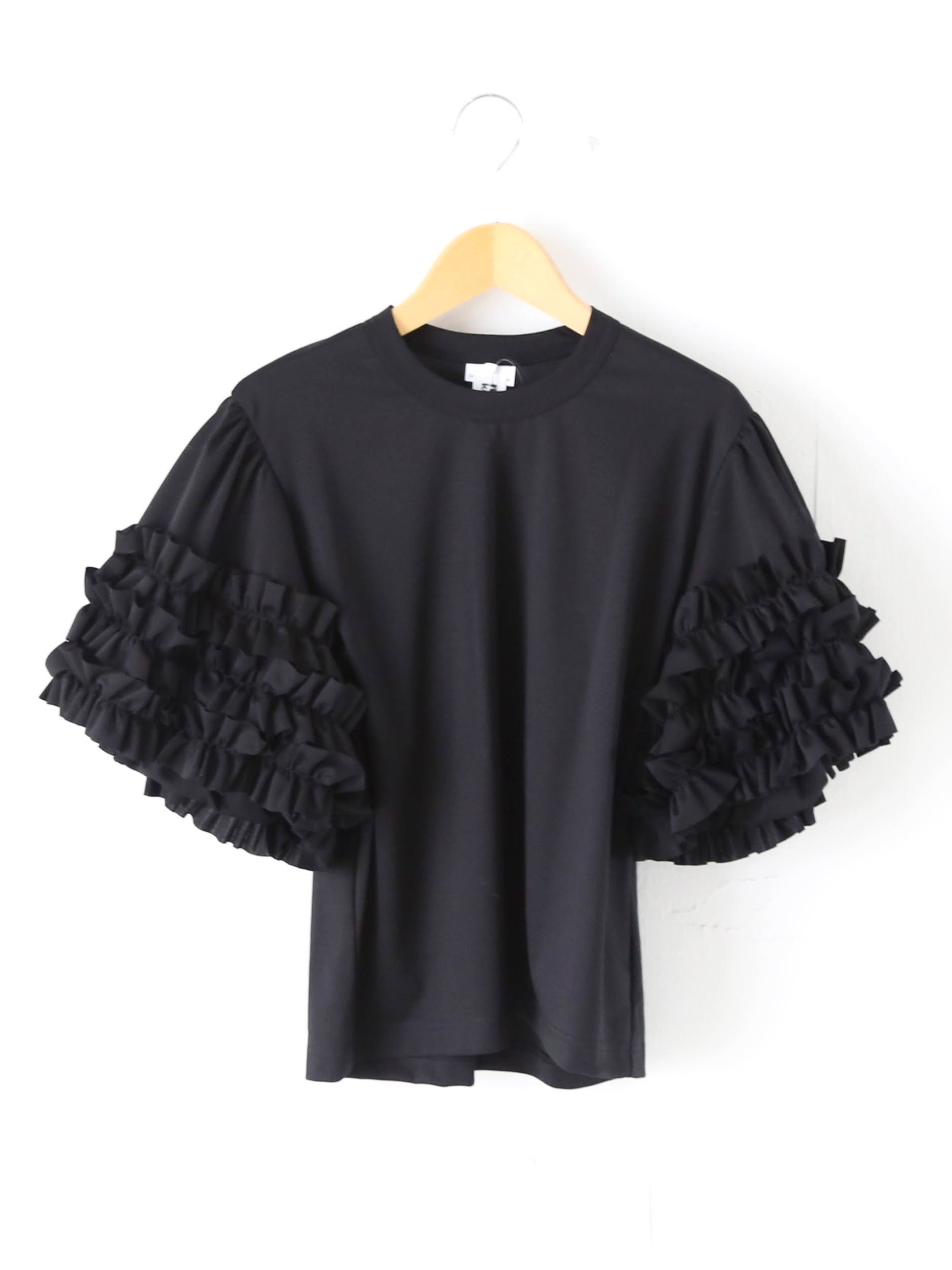 noir kei ninomiya 綿ポンチTシャツ(フリル袖) [3P-T013-051]