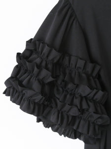 noir kei ninomiya 綿ポンチTシャツ(フリル袖) [3P-T013-051] – CREER