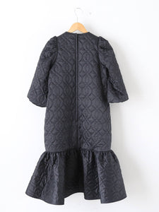 noir kei ninomiya エステルツイル キルト ワンピース パフスリーブ