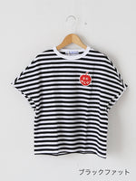 画像をギャラリービューアに読み込む, R&amp;D.M.Co- ガーゼボーダードロップTシャツ [8038]
