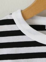 画像をギャラリービューアに読み込む, R&amp;D.M.Co- ガーゼボーダードロップTシャツ [8038]
