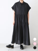 画像をギャラリービューアに読み込む, TOUJOURS バンドスリーブティアードシャツドレス [MM44MD03]
