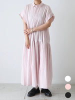 画像をギャラリービューアに読み込む, TOUJOURS バンドスリーブティアードシャツドレス [MM44MD03]
