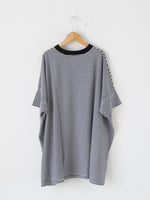 画像をギャラリービューアに読み込む, R&amp;D.M.Co- ガーゼボーダーオーバーサイズハーフスリーブTシャツ [8039]
