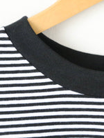 画像をギャラリービューアに読み込む, R&amp;D.M.Co- ガーゼボーダーオーバーサイズハーフスリーブTシャツ [8039]
